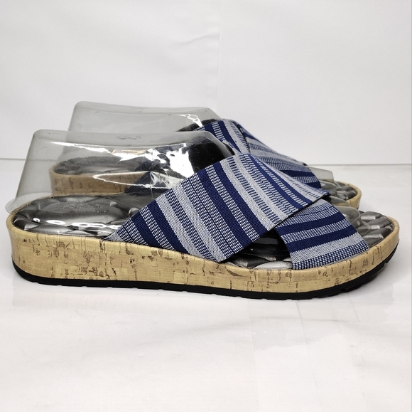 Life Stride Positive Women's Striped Comfort Open Toe Slide Sandals Size 8M - Picture 3 of 11
